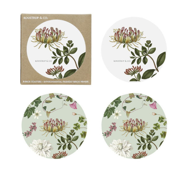 Koustrup & Co FLORA DANICA COASTERS Untersetzer, rund Ø 9 cm, 4er Set