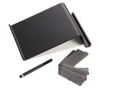 Troika ANYWHERE Tabletständer, inkl. Stylus & Reinigungstuch (Schwarz)