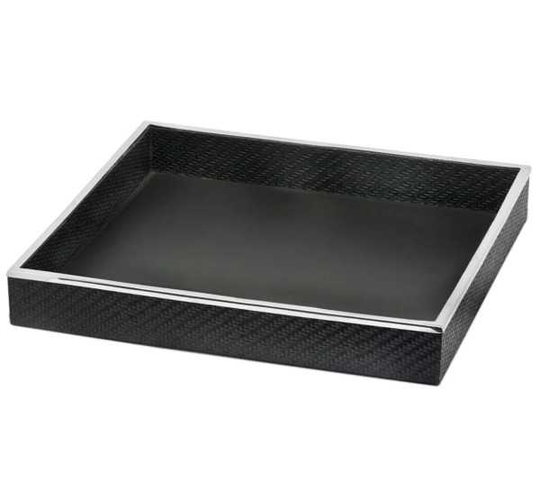 Edzard JACKSON TRAY Serviertablett quadratisch stahl mit kunstlederbezug 42 x 42 x 6 cm