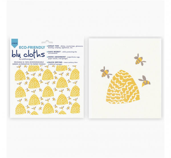 rockflowerpaper BLU-CLOTHS BEEHIVE Küchenschwämme, 2er Pack