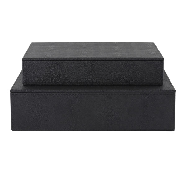 mojoo STING STORAGE BOX with LID, SET OF 2 Aufbewahrungsbox mit Deckel, 2er Set, black