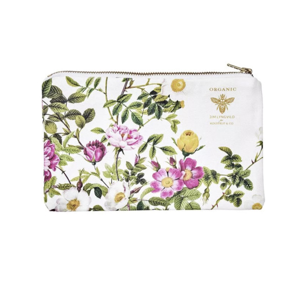 Koustrup & Co ROSE FLOWER GARDEN COSMETIC BAG FLAT Kosmetiktasche, Bio-Baumwolle