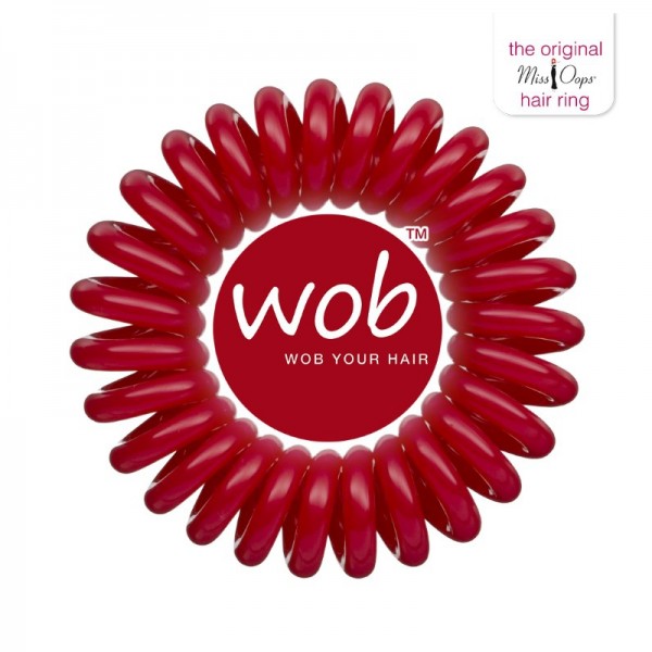 Miss Oops WOB TRACELESS HAIR RINGS Spiral-Haargummi rot