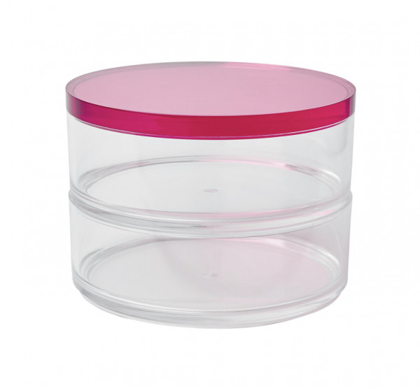 Gift Company CUSTODY stapelbare Acryl-Box mit pinkem Deckel, rund