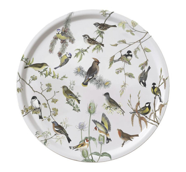 Koustrup & Co GARDEN BIRDS SERVING TRAY Serviertablett, rund Ø 38 cm