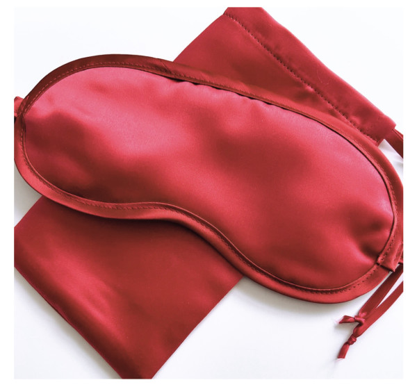 Katrin Leuze SATIN EYE MASK & CASE Schlafmaske & Etui Rot