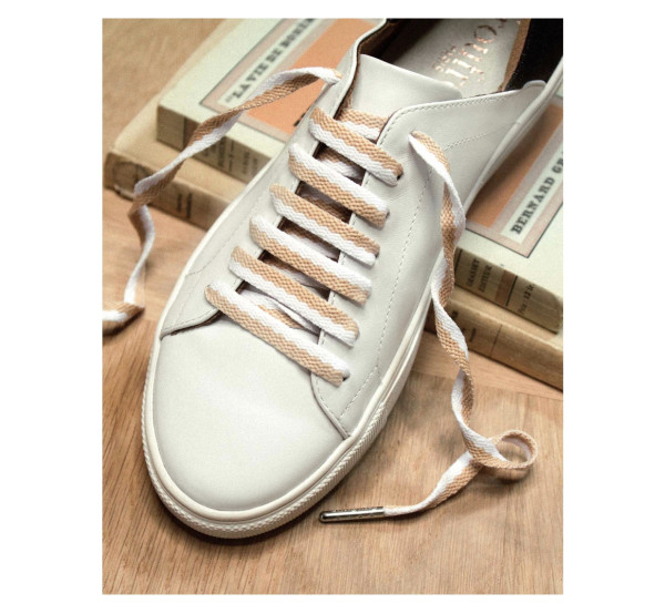 froufrouz TWO-TONE SHOELACES BEIGE & WHITE, Schnürsenkel, Paar