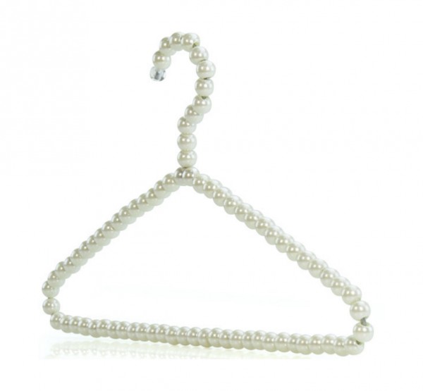 Hangerworld PEARLS Perlen-Kleiderbügel für Kinder, 30cm (weiss)