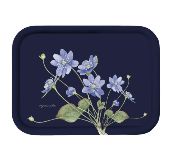 Koustrup & Co BLUE ANEMONE SERVING TRAY Serviertablett, rechteckig (27 x 20 cm)