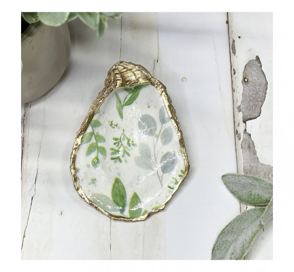 Alison Brooke Designs EUCALYPTUS OYSTER TRINKET DISH Austern-Schmuckschale