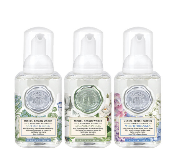 Michel Design Works COTTON/MAGNOLIA/HYDRANGEA FOAMING SOAP MINIS, Schaumseife 3er Set