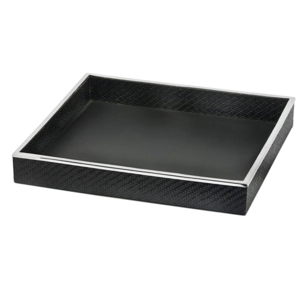 Edzard JACKSON TRAY Serviertablett quadratisch stahl mit kunstlederbezug 38 x 38 x 6 cm