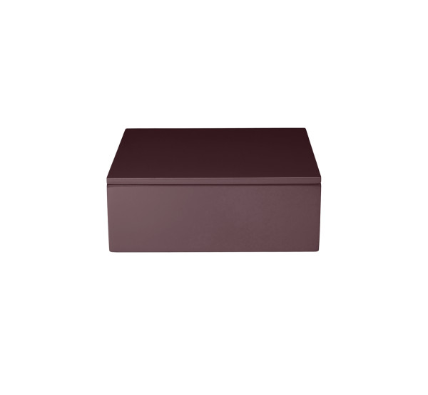 mojoo LUX BOX WITH LID Lackbox mit Deckel, burgundy/weinrot 19 x 19 x 7 cm