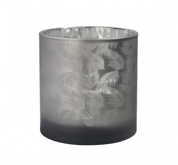 Sompex AWHIA M FERN GLASS LANTERN / VASE Farn Glas-Windlicht / Vase Ø15 x 15 cm grau/silber