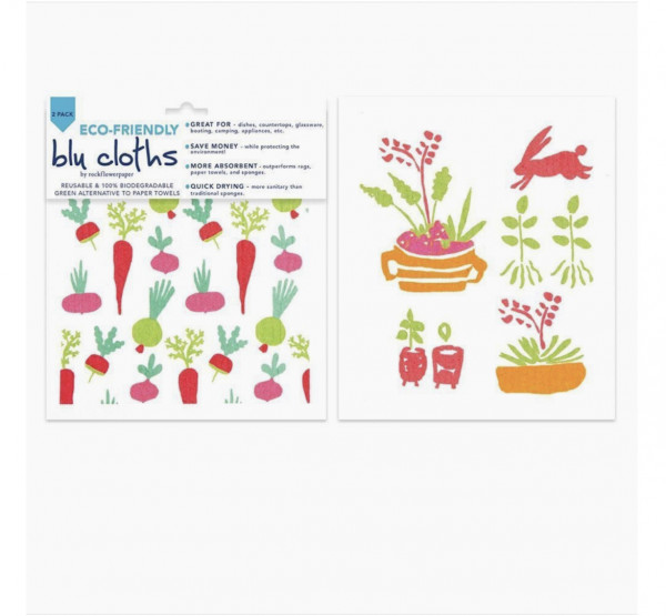 rockflowerpaper BLU-CLOTHS GARDEN Küchenschwämme, 2er Pack