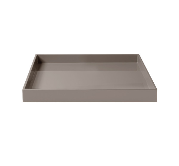 mojoo LUX SQUARE TRAY Lacktablett, warm grey quadratisch 30 x 30 x 3,5 cm
