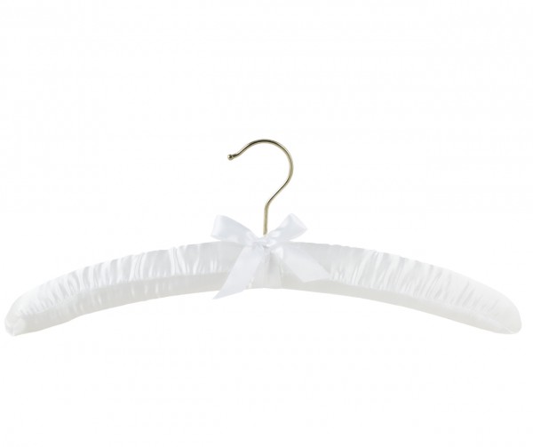 PADDED CLOTHES HANGERS Satin-Kleiderbügel, 41cm (1er Pack, weiss, gepolstert)