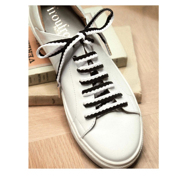froufrouz TWO-TONE SHOELACES BLACK & WHITE, Schnürsenkel, Paar