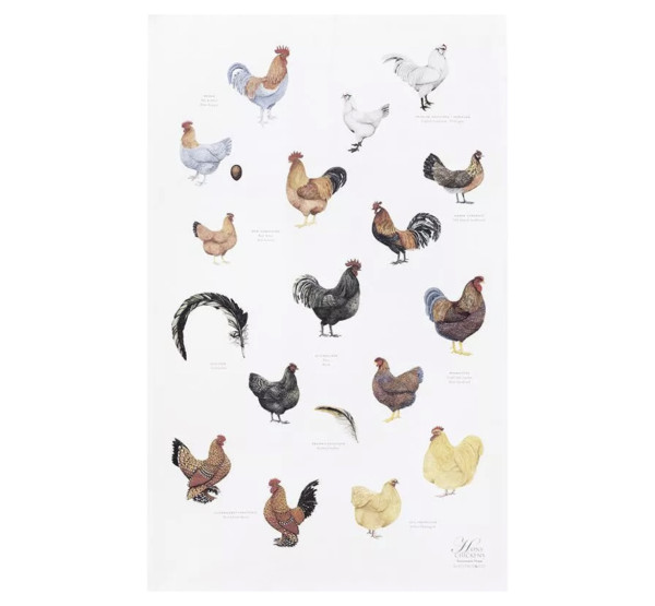 Koustrup Co CHICKENS KITCHEN TOWEL Geschirrtuch, Bio-Baumwolle