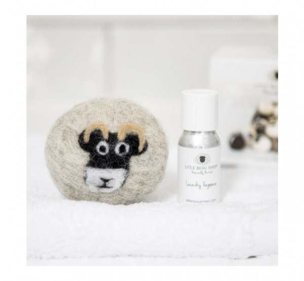 Little Beau Sheep SWALEDALE SHEEP WOOL DRYER BALL & LAUNDRY OIL SET Trocknerball & Wäscheduftöl