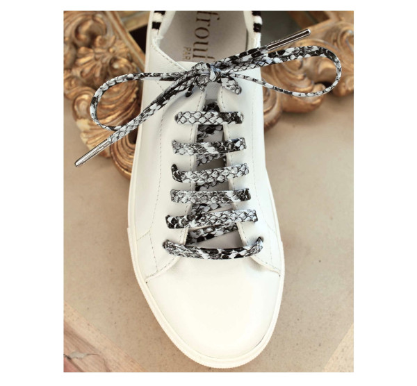 froufrouz PYTHON SHOELACES WHITE, Python-Schnürsenkel, Paar