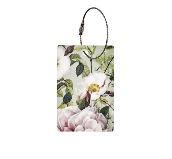 Koustrup & Co WHITE ROSE FLOWER GARDEN LUGGAGE TAG Gepäckanhänger