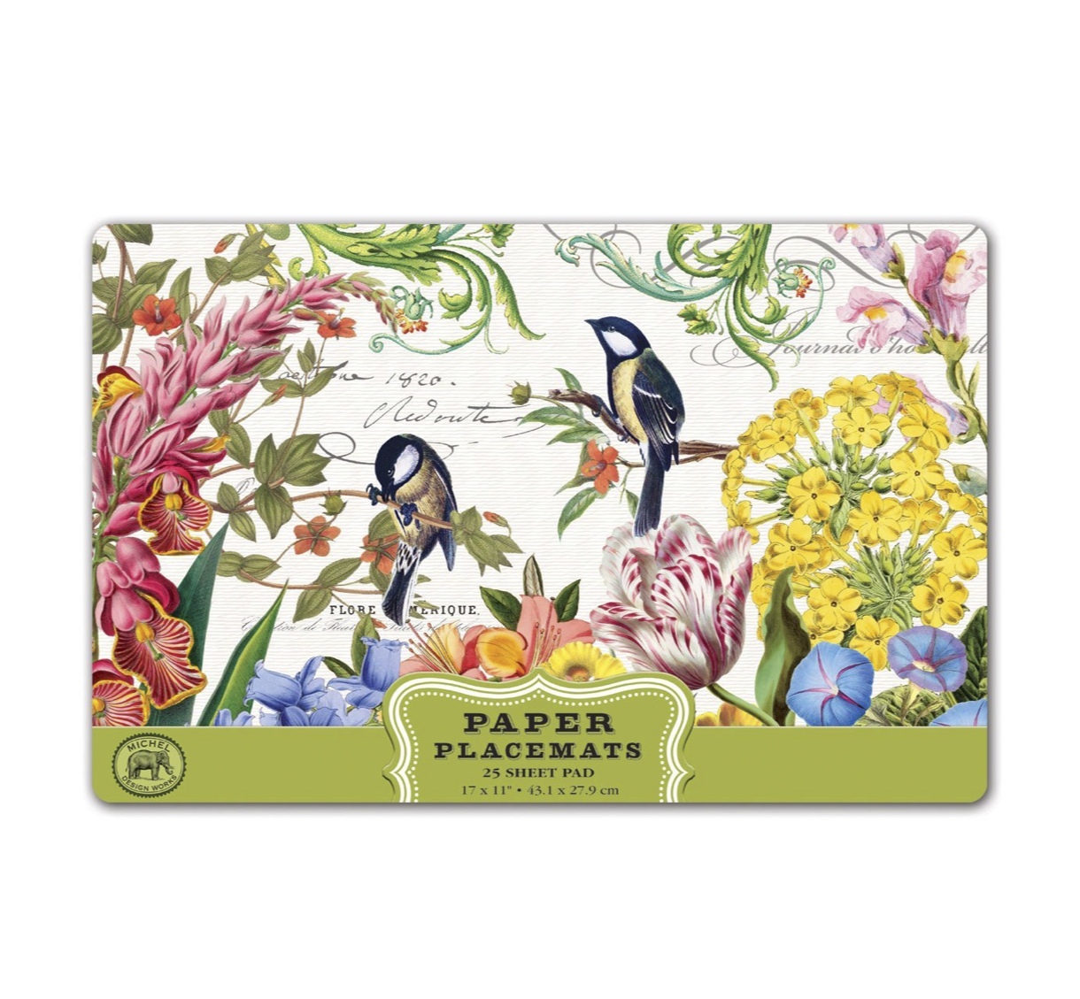 NEW Michel Design Works 17 x 11 Paper Placemats Pad/25 Palm Breeze 