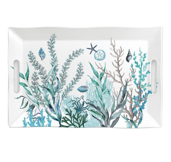 Michel Design Works OCEAN TIDE MELAMIN SERVING TRAY Tablett, rechteckig