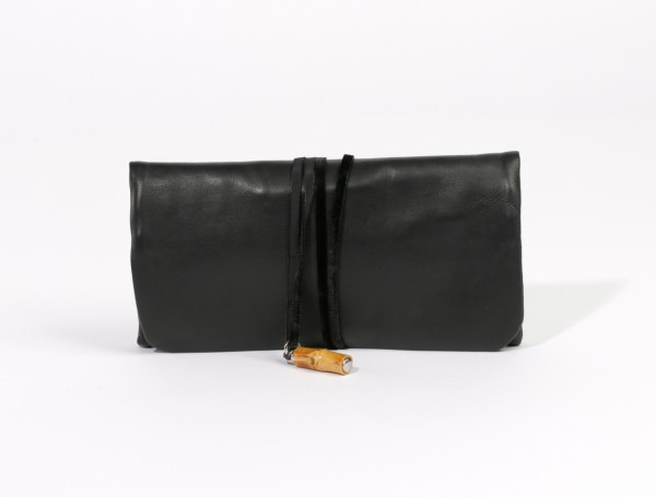 Katrin Leuze LEATHER JEWELLERY POUCH Schmucktasche / Schmuckrolle, Nappaleder, Schwarz