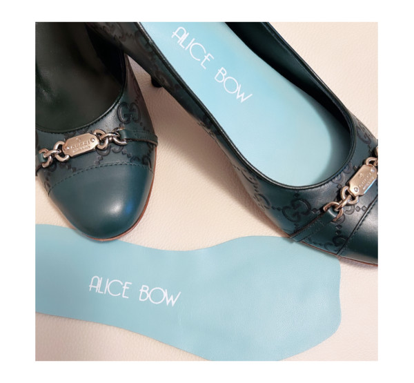 Alice Bow INSOLES for HIGH HEELS & FLATS Leder-Einlegesohlen Grecian Blue