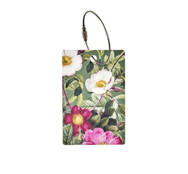 Koustrup & Co PINK ROSE FLOWER GARDEN LUGGAGE TAG Gepäckanhänger