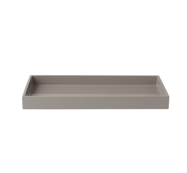 mojoo LUX MEDIUM TRAY Lacktablett, warm grey rechteckig 38 x 19 x 3,5 cm