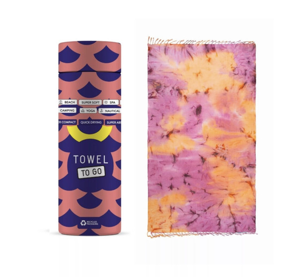 Towel To Go SPLASH TIE DYE BEACH TOWEL Strandtuch Geschenkbox lia orange