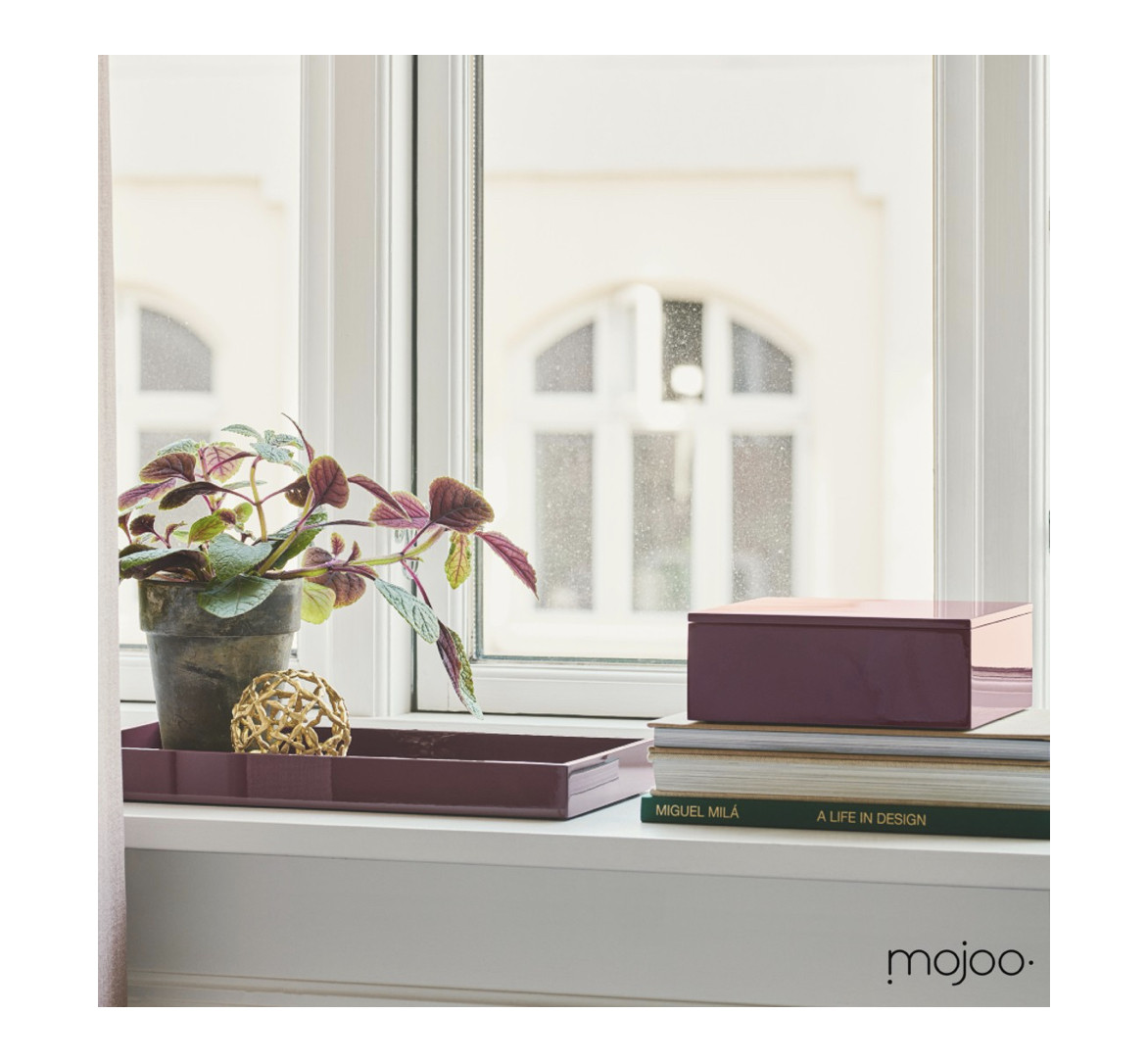 mojoo LUX BOX WITH LID Lackbox mit Deckel, burgundy/weinrot 19 x 19 x 7 cm